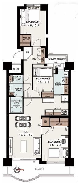 3LDK apartment in Tsurumi Ward, Yokohama, Kanagawa - Photo 1