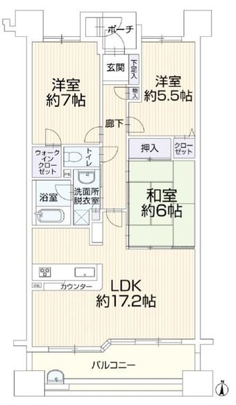 3LDK apartment in Kita Ward, Nagoya
