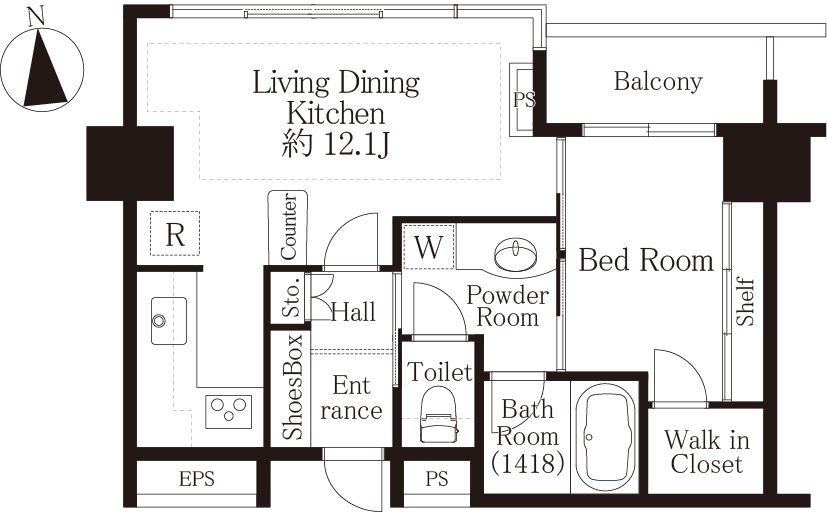 1LDK apartment in Minato Ward, Tokyo - Photo 1