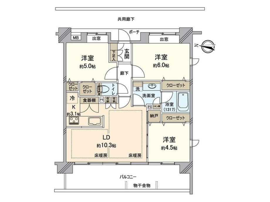 3LDK apartment in Koshigaya, Saitama - Photo 1