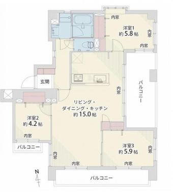 3LDK apartment in Nishi Ward, Nagoya