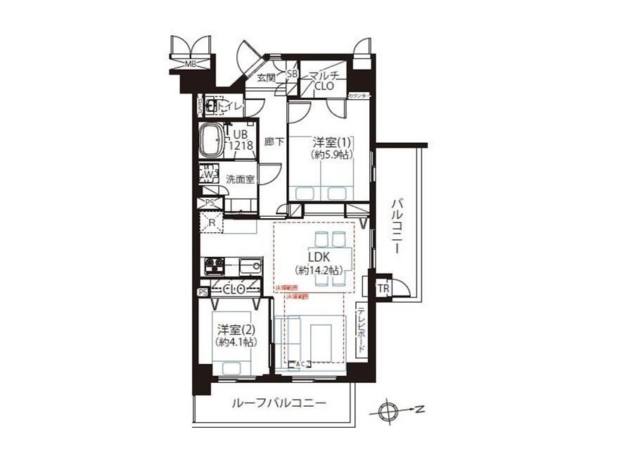 2LDK apartment in Shinjuku Ward, Tokyo - Photo 1
