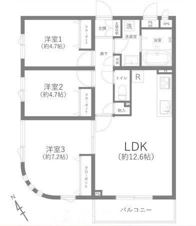 3LDK apartment in Tama Ward, Kawasaki, Kanagawa - Photo 1