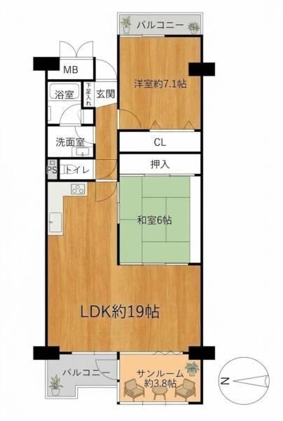 2LDK apartment in Suminoe Ward, Osaka - Photo 1