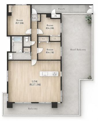 3LDK apartment in Fushimi Ward