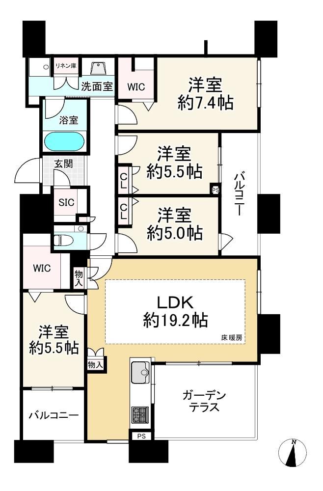 4LDK apartment in Higashi Ward, Fukuoka - Photo 1