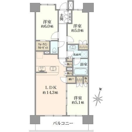 3LDK apartment in Chuo Ward, Chiba - Photo 1