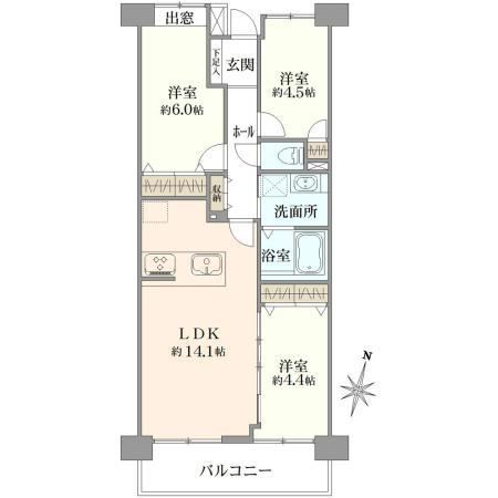 3LDK apartment in Koshigaya, Saitama - Photo 1