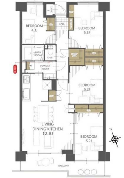 4LDK apartment in Naka Ward, Hiroshima - Photo 1