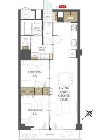 2LDK apartment in Nishi Ward