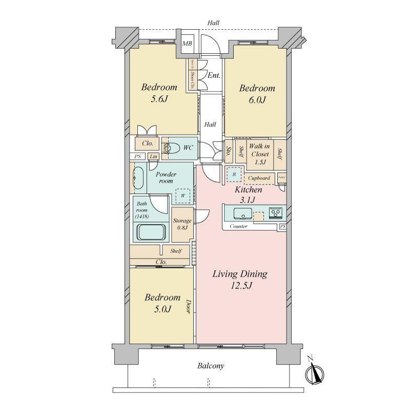 3LDK apartment in Funabashi, Chiba - Photo 1