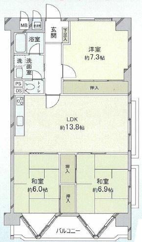 3LDK apartment in Higashinada Ward, Kobe, Hyogo - Photo 1