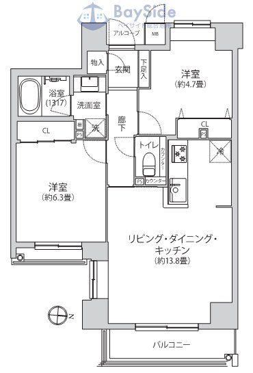 2LDK apartment in Kanagawa Ward, Yokohama, Kanagawa - Photo 1