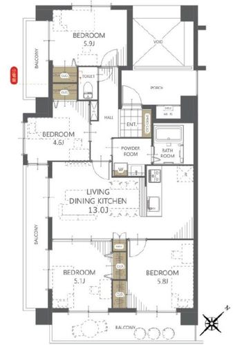 4LDK apartment in Kure