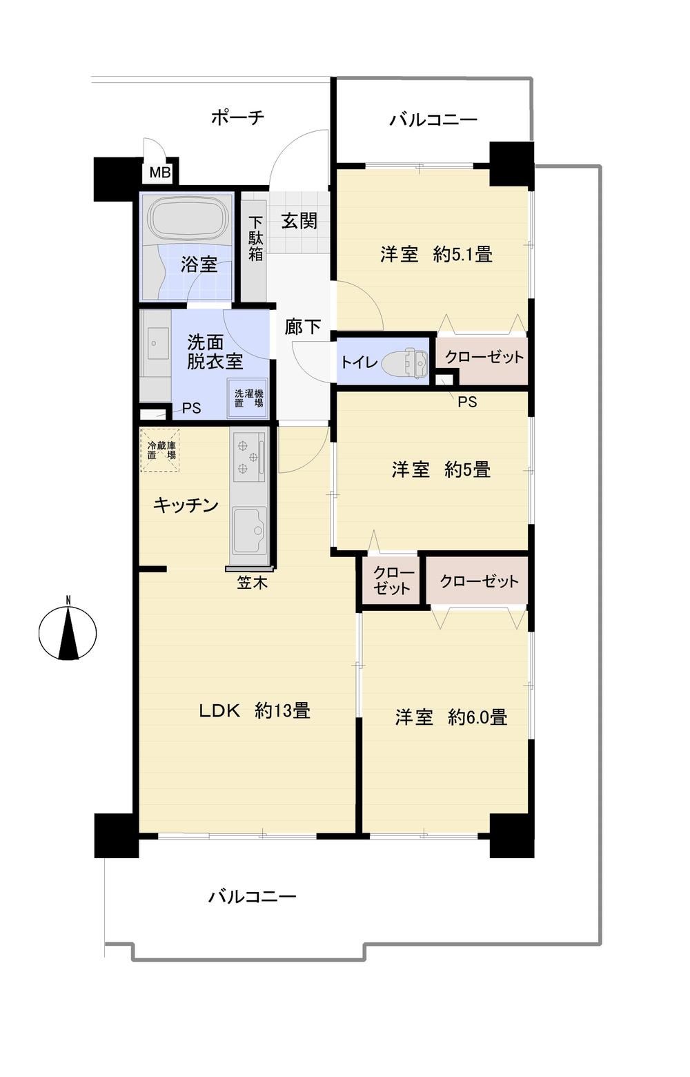 3LDK apartment in Koshigaya, Saitama - Photo 1
