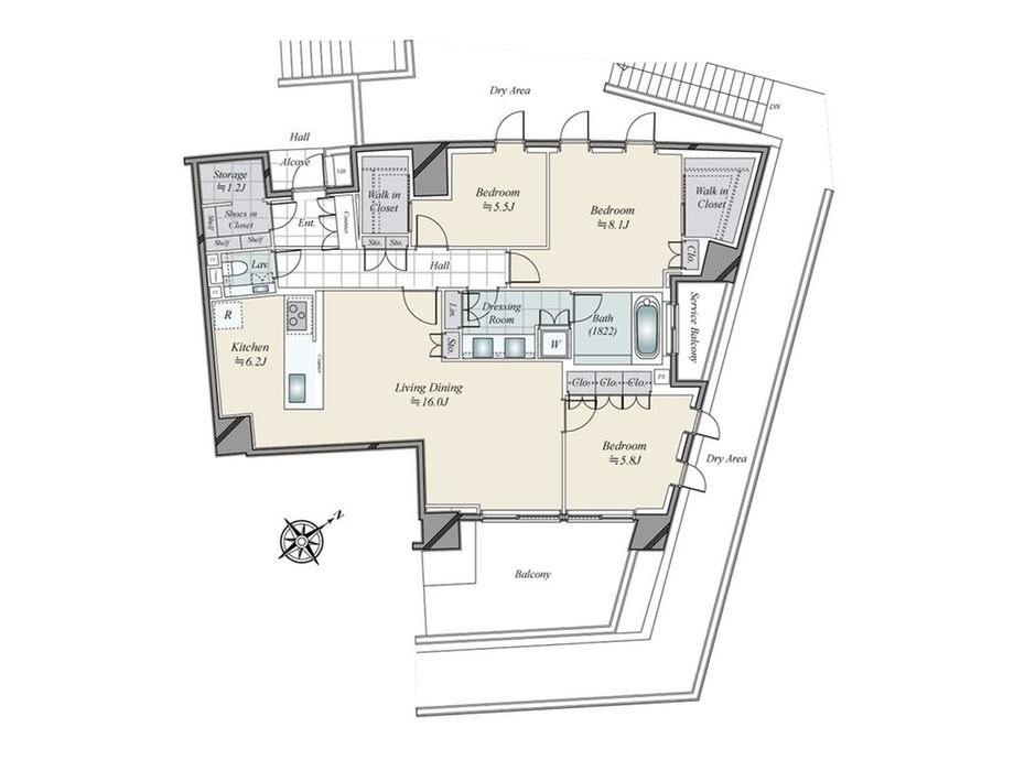 3LDK apartment in Minato Ward, Tokyo - Photo 1