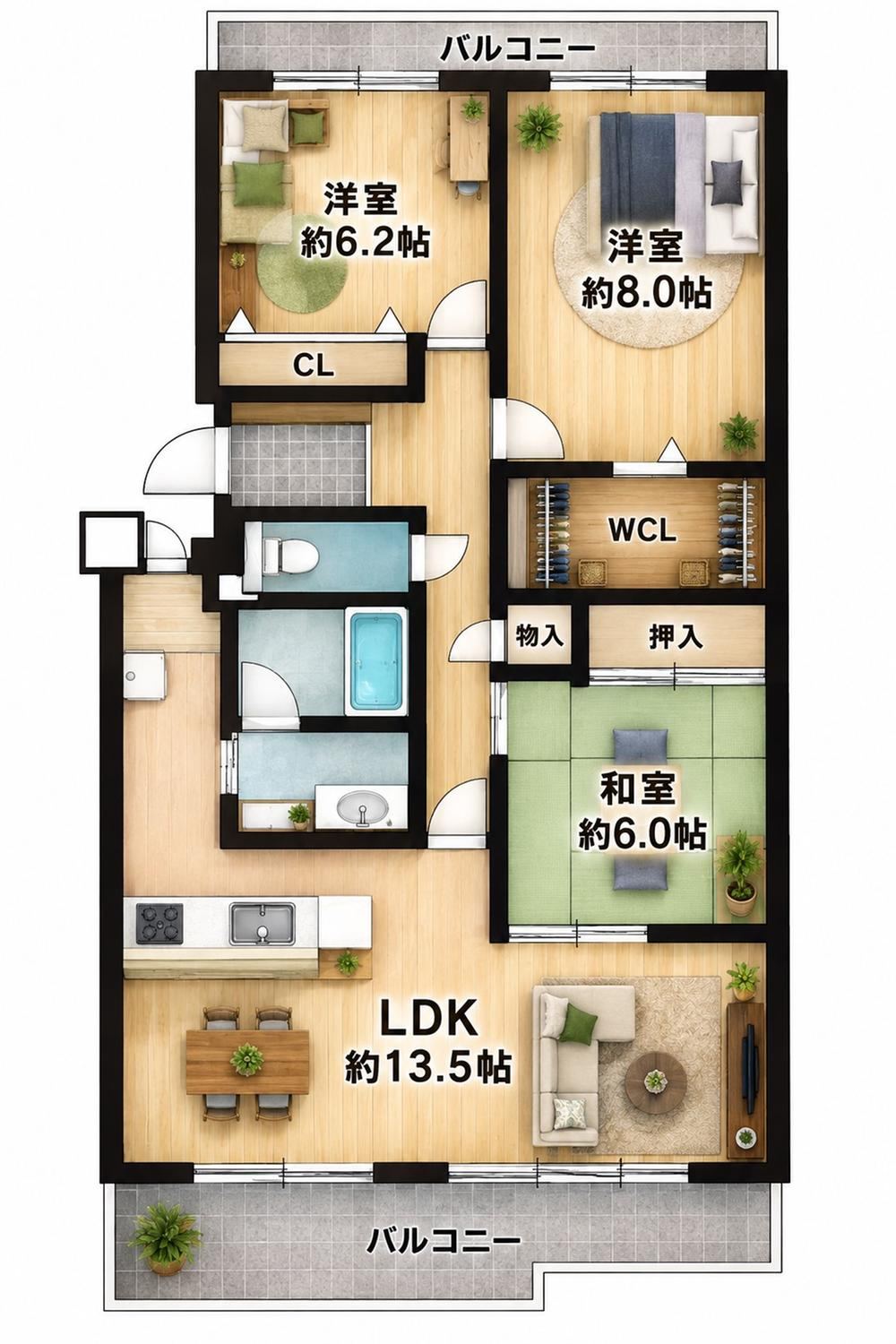 3LDK apartment in Tondabayashi, Osaka - Photo 1