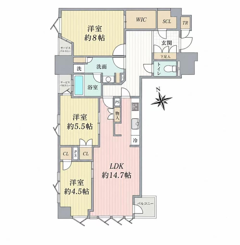 3LDK apartment in Chuo Ward, Osaka - Photo 1