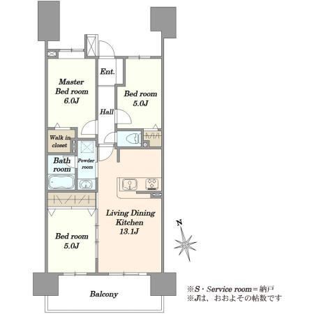 3LDK apartment in Funabashi, Chiba - Photo 1