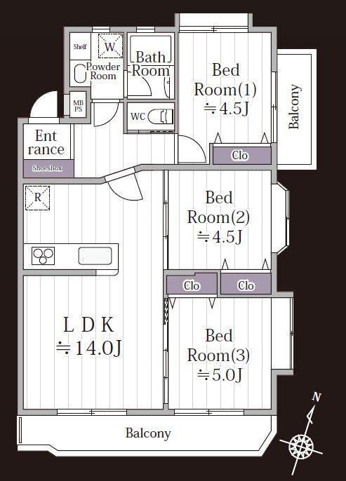 3LDK apartment in Kanagawa Ward, Yokohama, Kanagawa - Photo 1