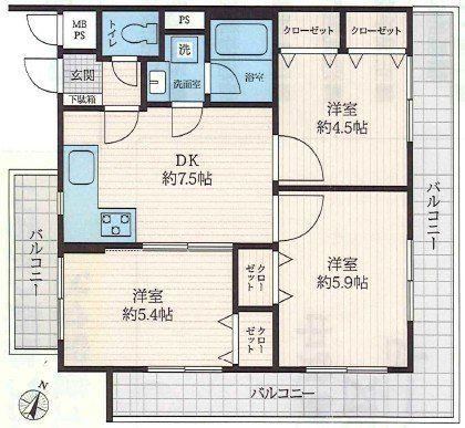 3DK apartment in Nishi Ward, Yokohama, Kanagawa - Photo 1