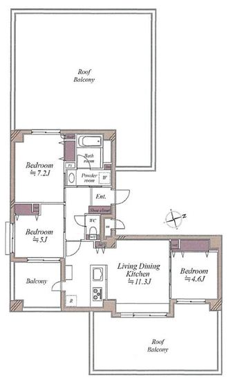 3LDK apartment in Saiwai Ward, Kawasaki
