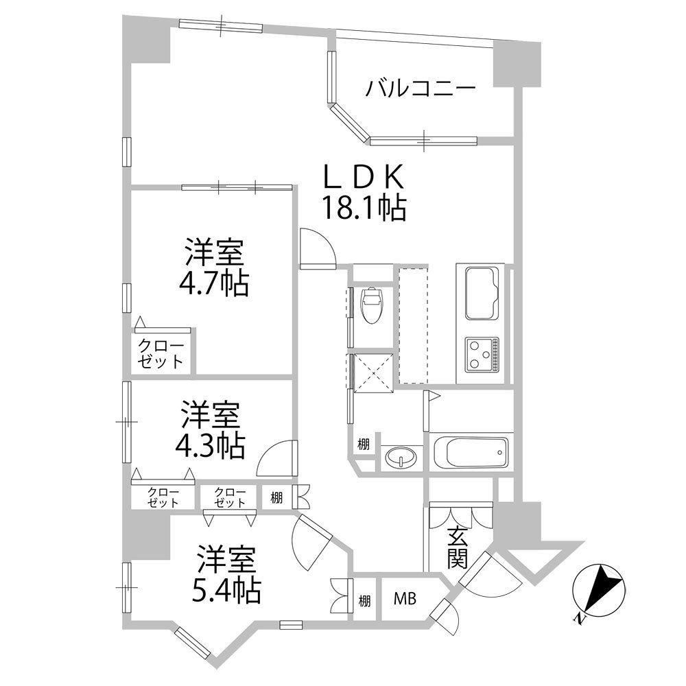 3LDK apartment in Minami Ward, Fukuoka - Photo 1