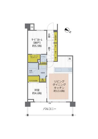 1LDK+S apartment in Saiwai Ward, Kawasaki