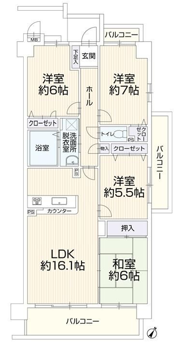 4LDK apartment in Kasuga, Fukuoka - Photo 1