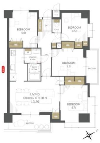 4LDK apartment in Tobata Ward, Kitakyushu