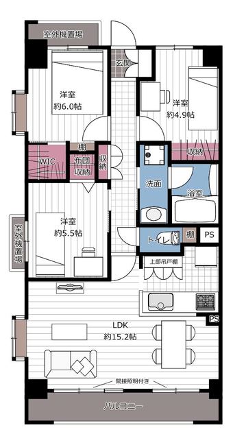 3LDK apartment in Midori Ward, Yokohama