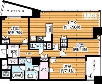 3LDK+S apartment in Fukushima Ward