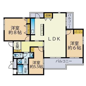 3LDK apartment in Higashi Ward
