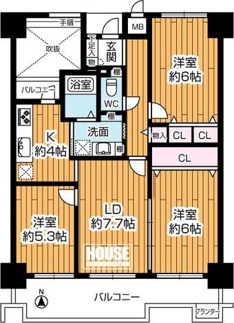 3LDK apartment in Fukushima Ward