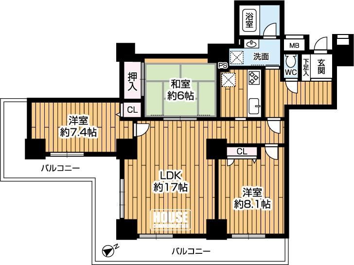 3LDK apartment in Fukushima Ward, Osaka - Photo 1