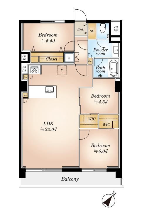 3LDK apartment in Shibuya Ward, Tokyo - Photo 1