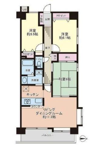 3LDK apartment in Tsurugashima