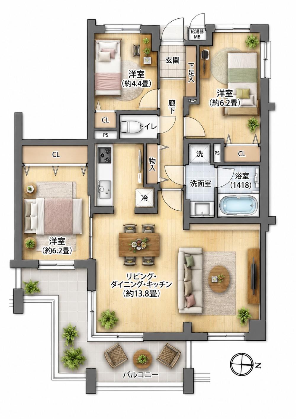 3LDK apartment in Midori Ward, Yokohama, Kanagawa - Photo 1