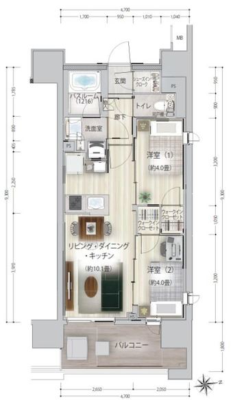 2LDK apartment in Naka Ward, Nagoya