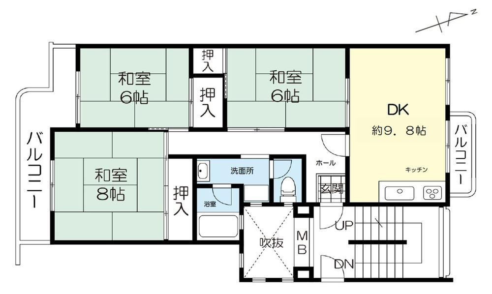 3DK apartment in Suita, Osaka - Photo 1