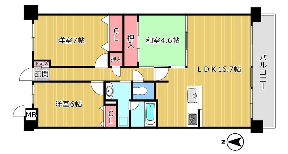 3LDK apartment in Tarumi Ward, Kobe, Hyogo - Photo 1