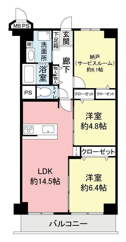 2LDK+S apartment in Higashinari Ward, Osaka - Photo 1