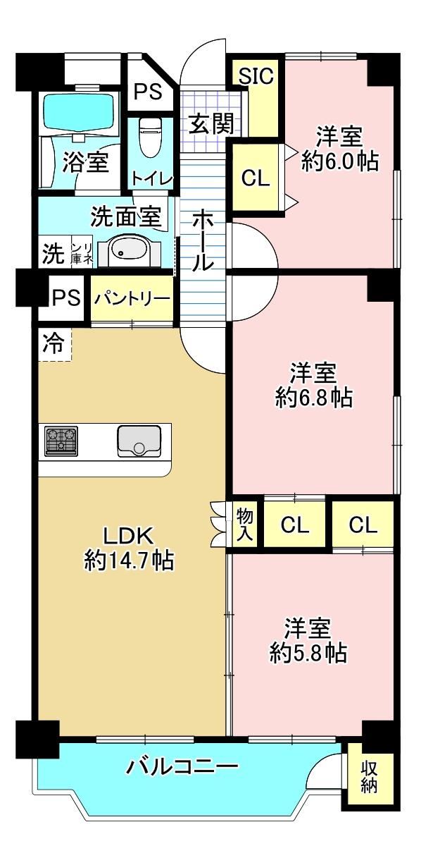 3LDK apartment in Funabashi, Chiba - Photo 1