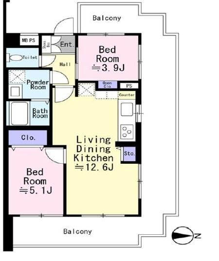 2LDK apartment in Isogo Ward, Yokohama, Kanagawa - Photo 1