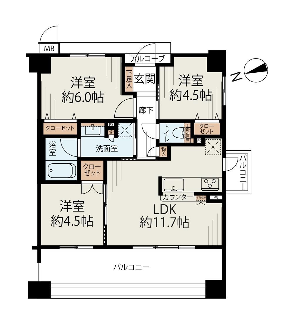 3LDK apartment in Nishinomiya, Hyogo - Photo 1