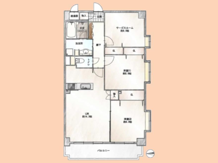 2LDK+S apartment in Atsugi, Kanagawa - Photo 1