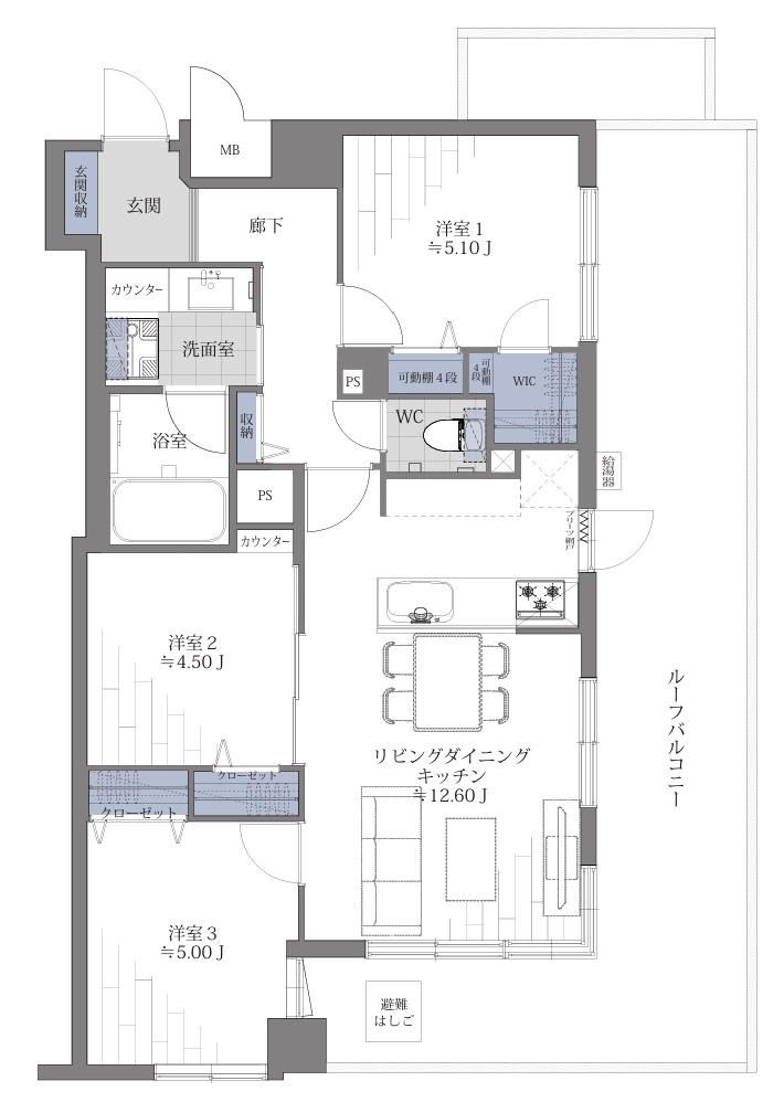 3LDK apartment in Chuo Ward, Osaka - Photo 1