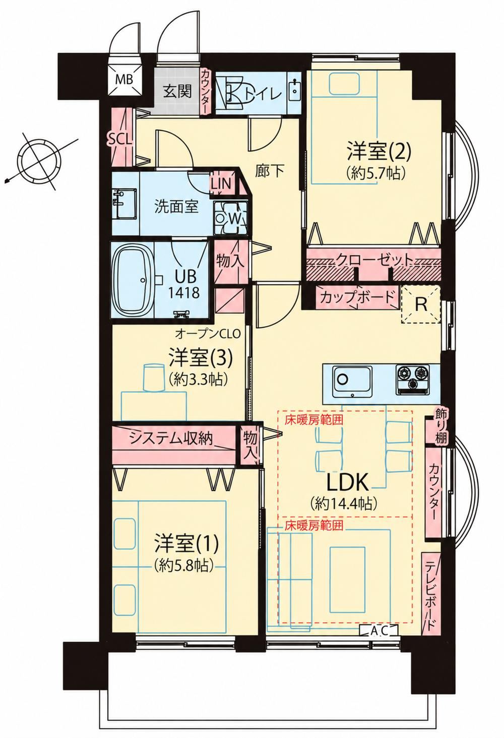 3LDK apartment in Minato Ward, Tokyo - Photo 1
