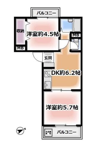 2DK apartment in Zama