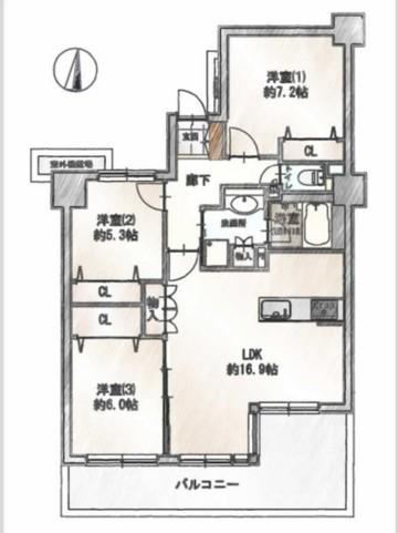 3LDK apartment in Takatsu Ward, Kawasaki, Kanagawa - Photo 1